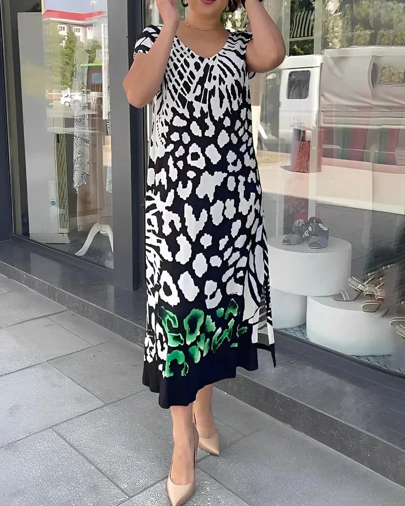 Casual Printed Short Sleeve Dresses