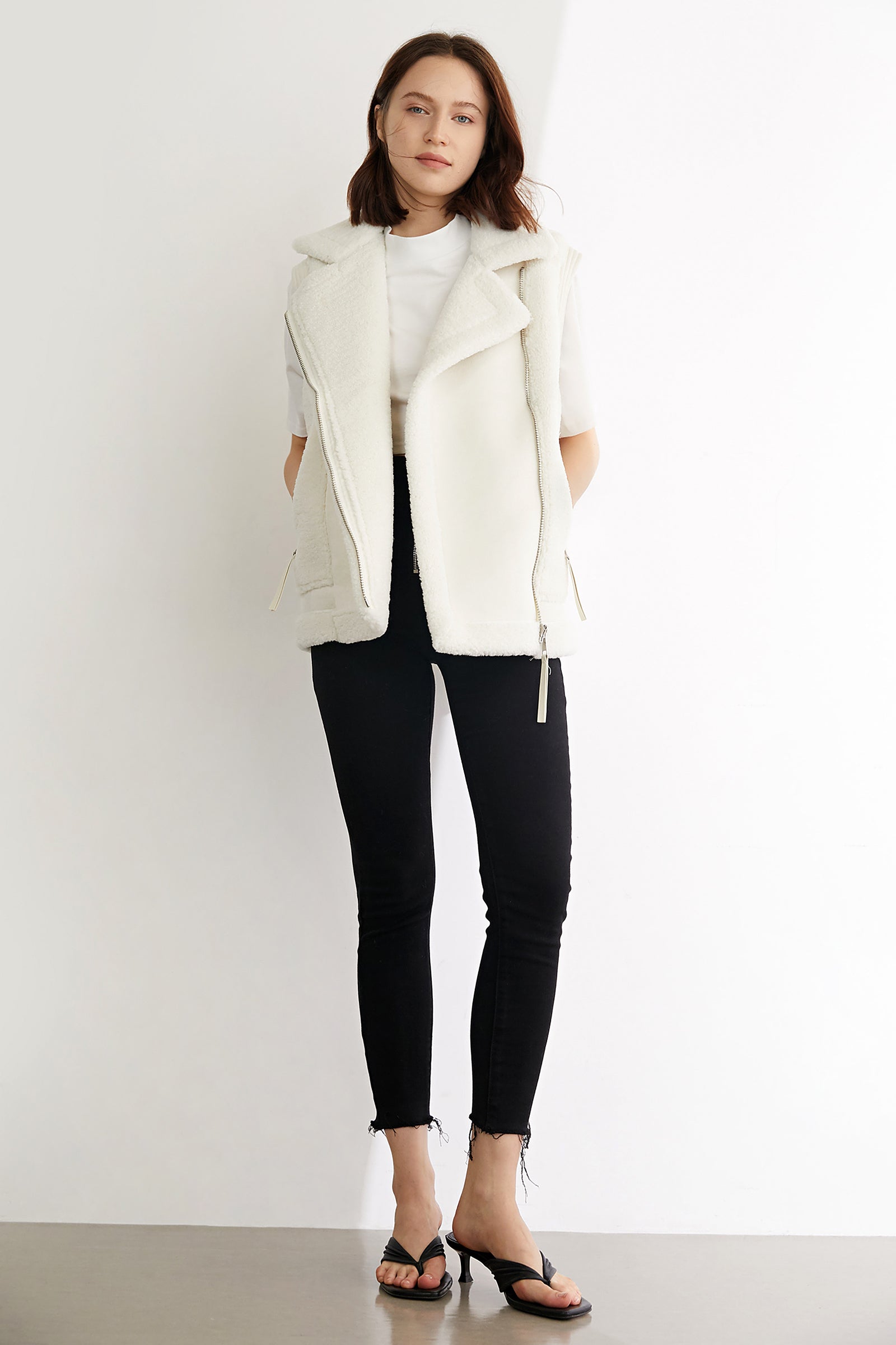 Evans Beige Teddy Vest