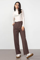Geogina Saddle Brown Pleated Pants