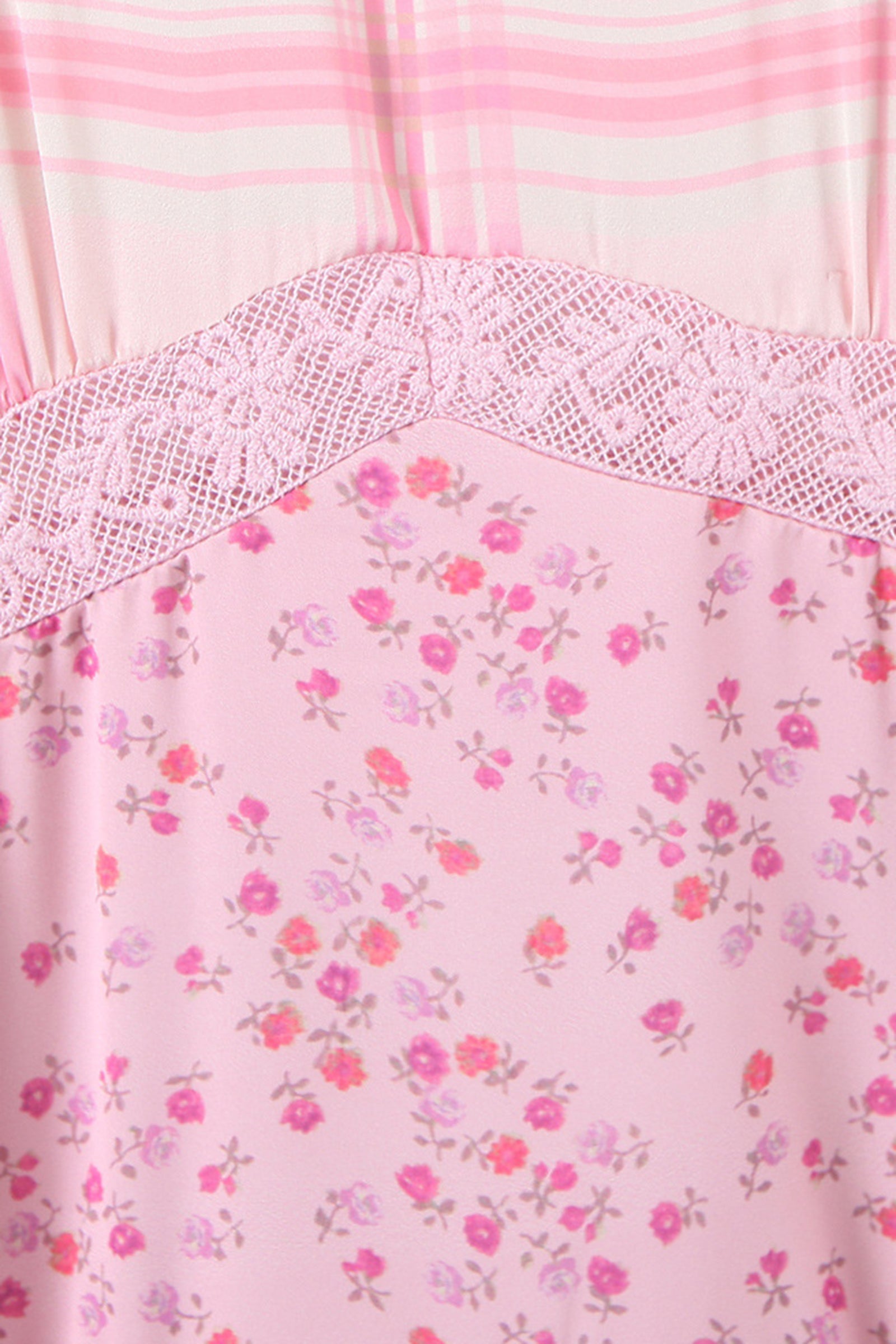 Pink Floral Print Balloon Sleeve Tiered Mini Dress