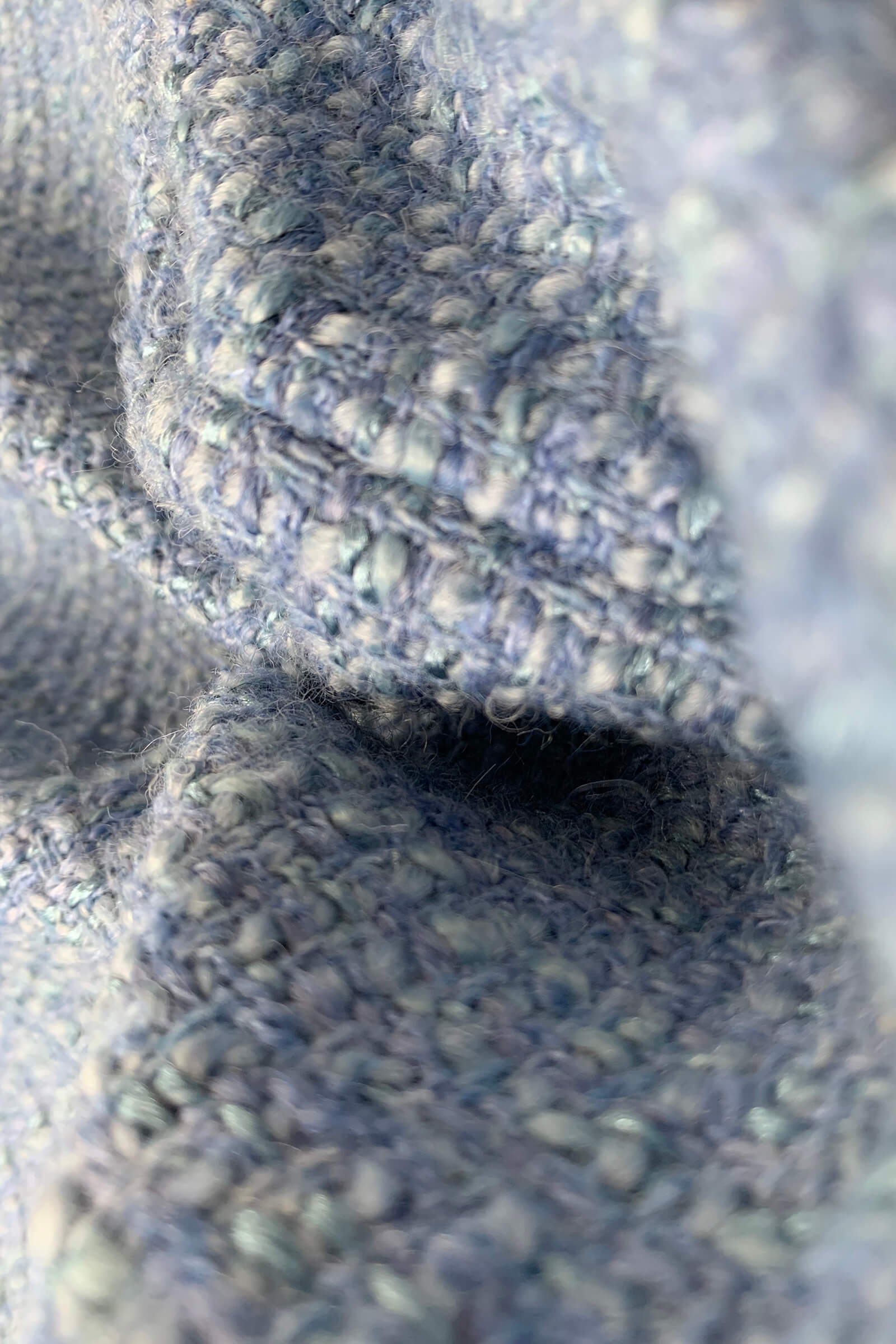 Cornflower Blue Double-Breasted Tweed Jacket With Gold Buttons