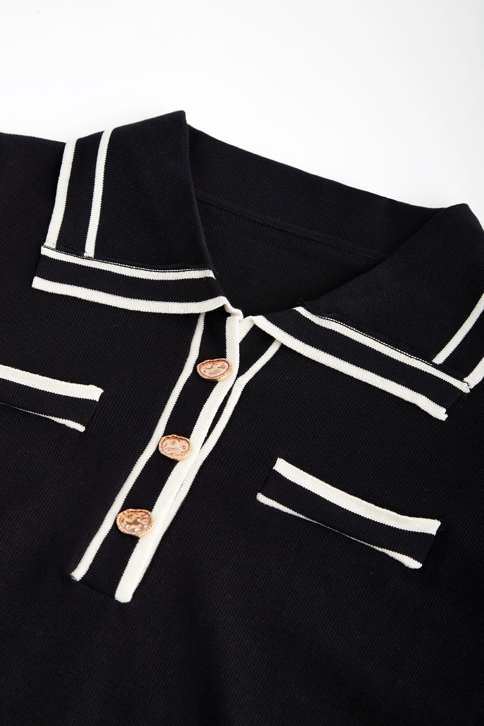 Anika Black Lapel Sweater