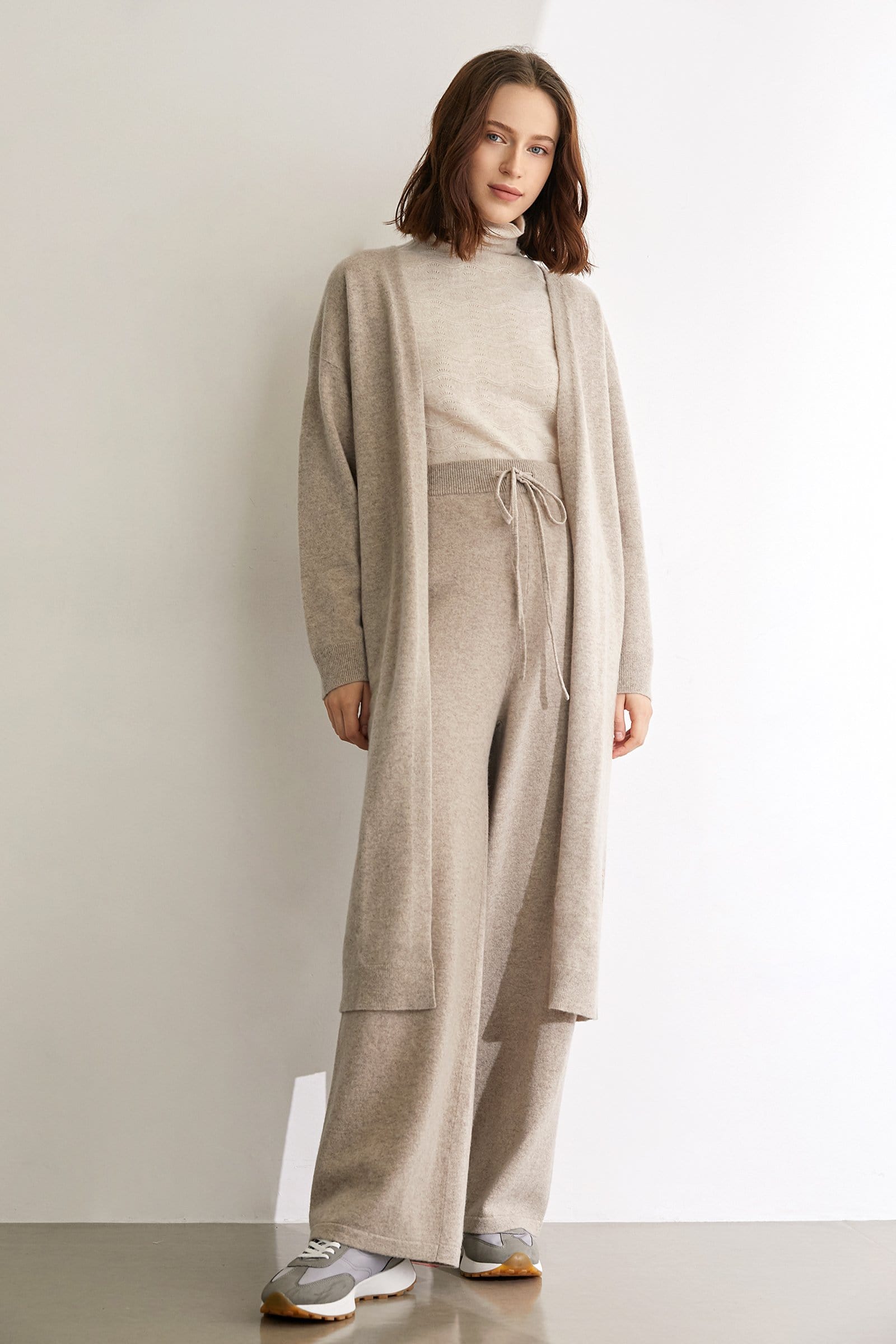 Herman Wheat Premium Wool Longline Cardigan