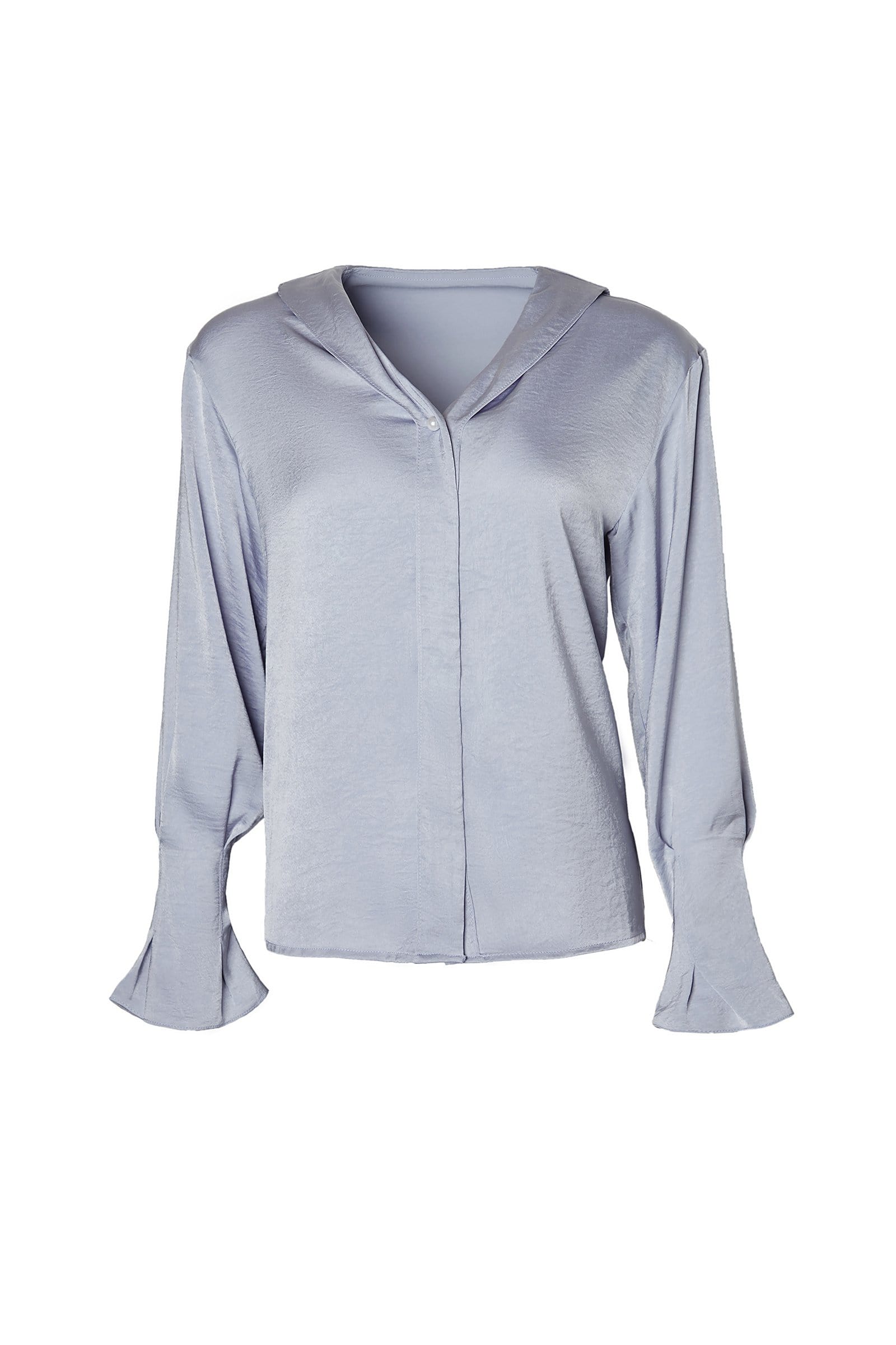 Keren Light Blue Puff Sleeve Shirt