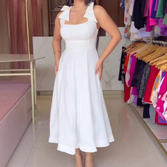 Bow backless dress mini