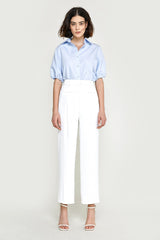 Light Sky Blue Short Puff Sleeve Shirt