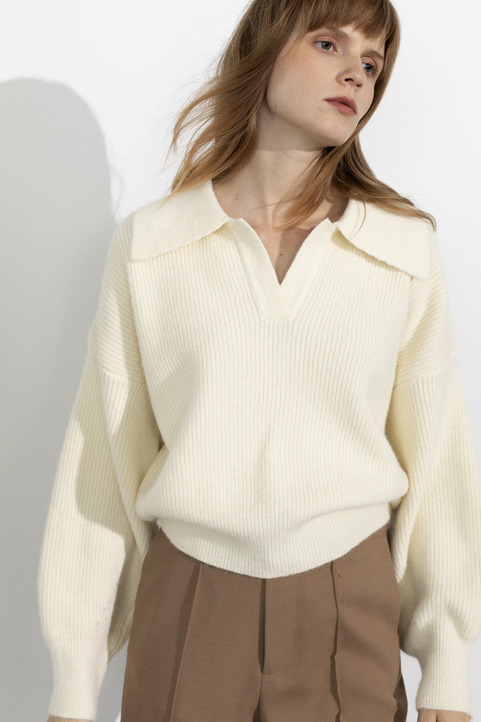 Henrietta Ivory Collared Sweater