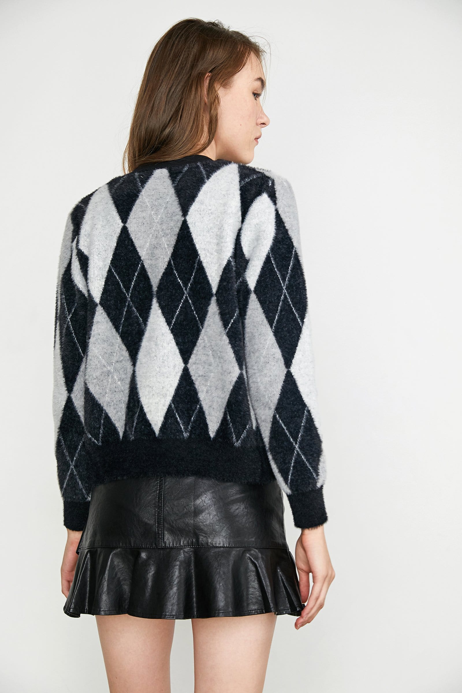 Ednah Black Button-Up Cardigan