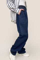 Royal Blue Full-Length Wide Leg Jeans