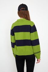 Jeanette Yellow Green Pinstripe Cardigan