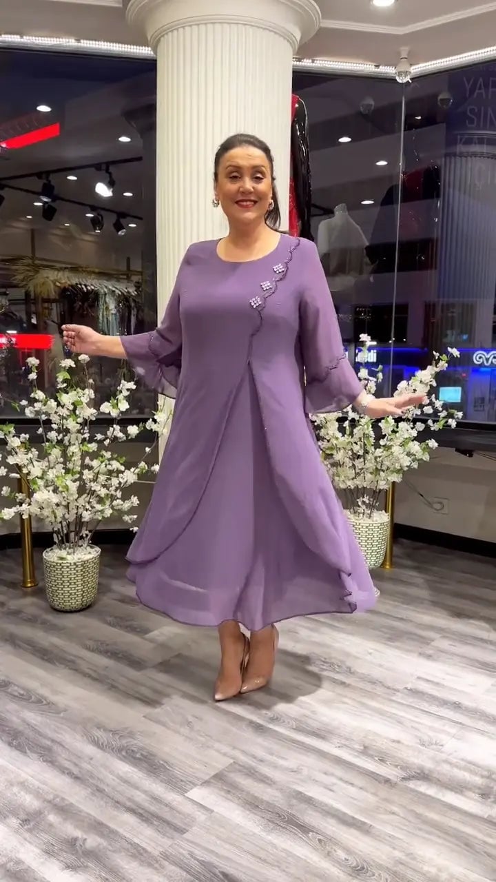 chiffon solid color loose dress