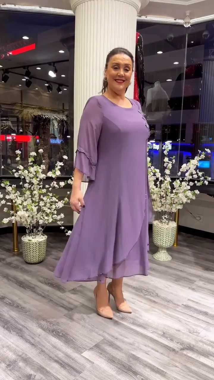 chiffon solid color loose dress