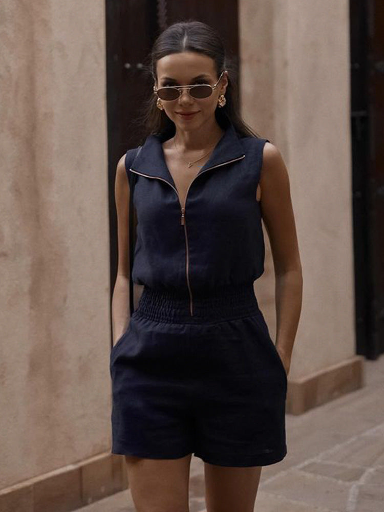 Summer Temperament Sleeveless Jumpsuit