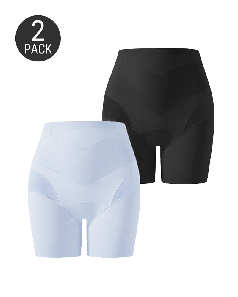 2-Pack High Waist Tummy Control Seamless Breathable Mesh Shaping Shorts