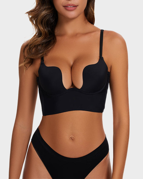2 PackLow Back Secret Plunge Bra - Black+White