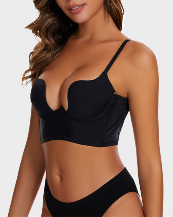 2 PackLow Back Secret Plunge Bra - Black+White
