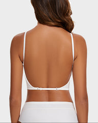 2 PackLow Back Secret Plunge Bra - Beige+White