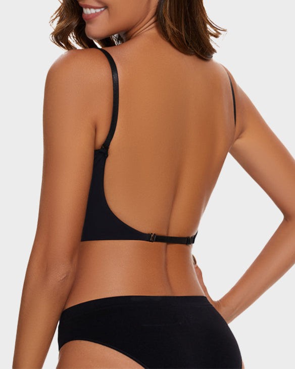 2 PackLow Back Secret Plunge Bra - Black+White