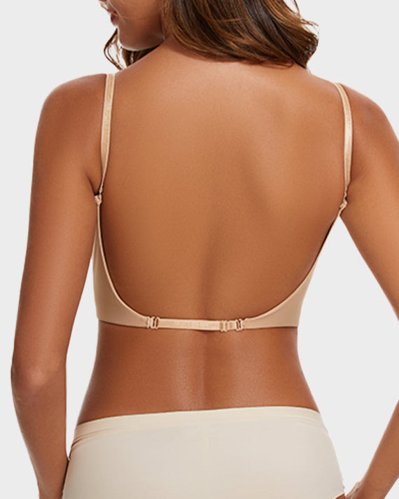 2 PackLow Back Secret Plunge Bra - Beige+White