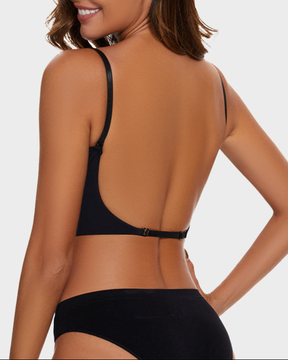 2 PackLow Back Secret Plunge Bra - Black+Beige
