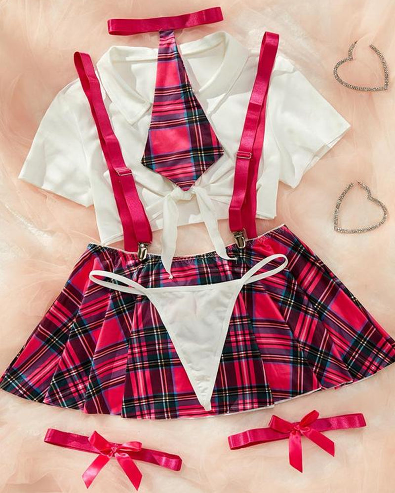 Fun Schoolgirl Role Play 4 Piece Lingerie Set
