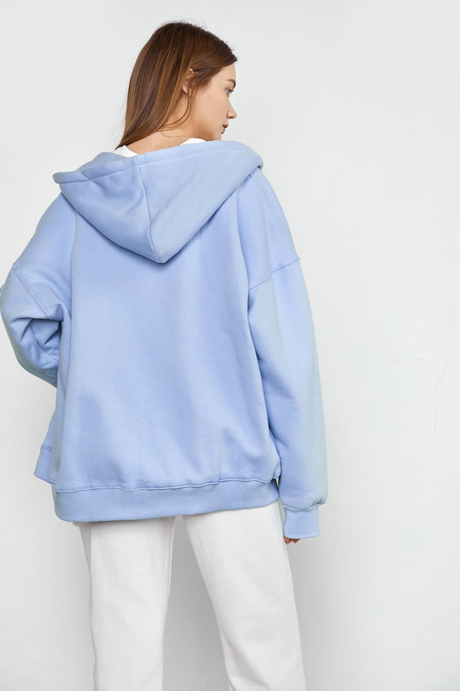 Hendrik Light Blue Zip Up Hoodie