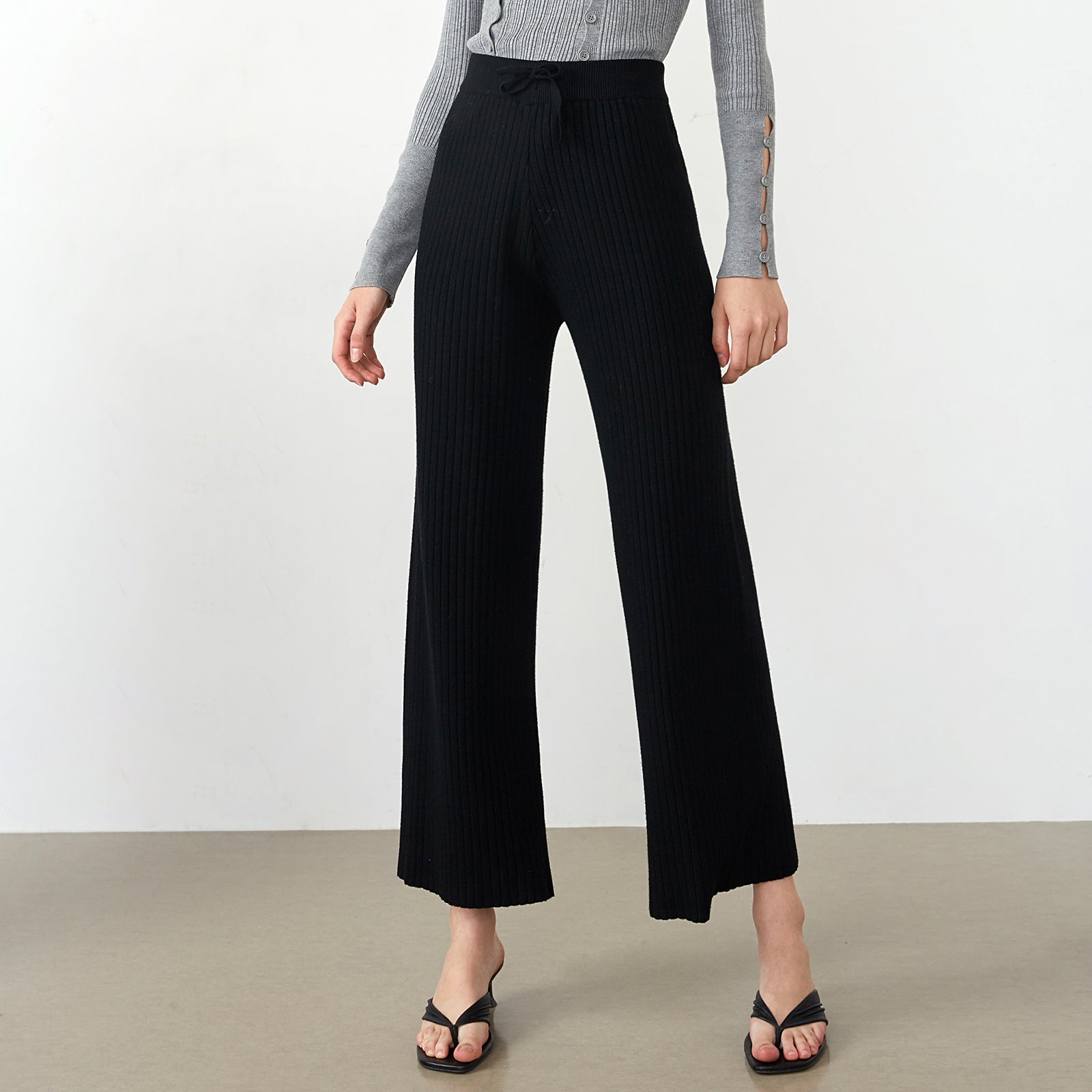 Lowman Black High Waist Knit Pants