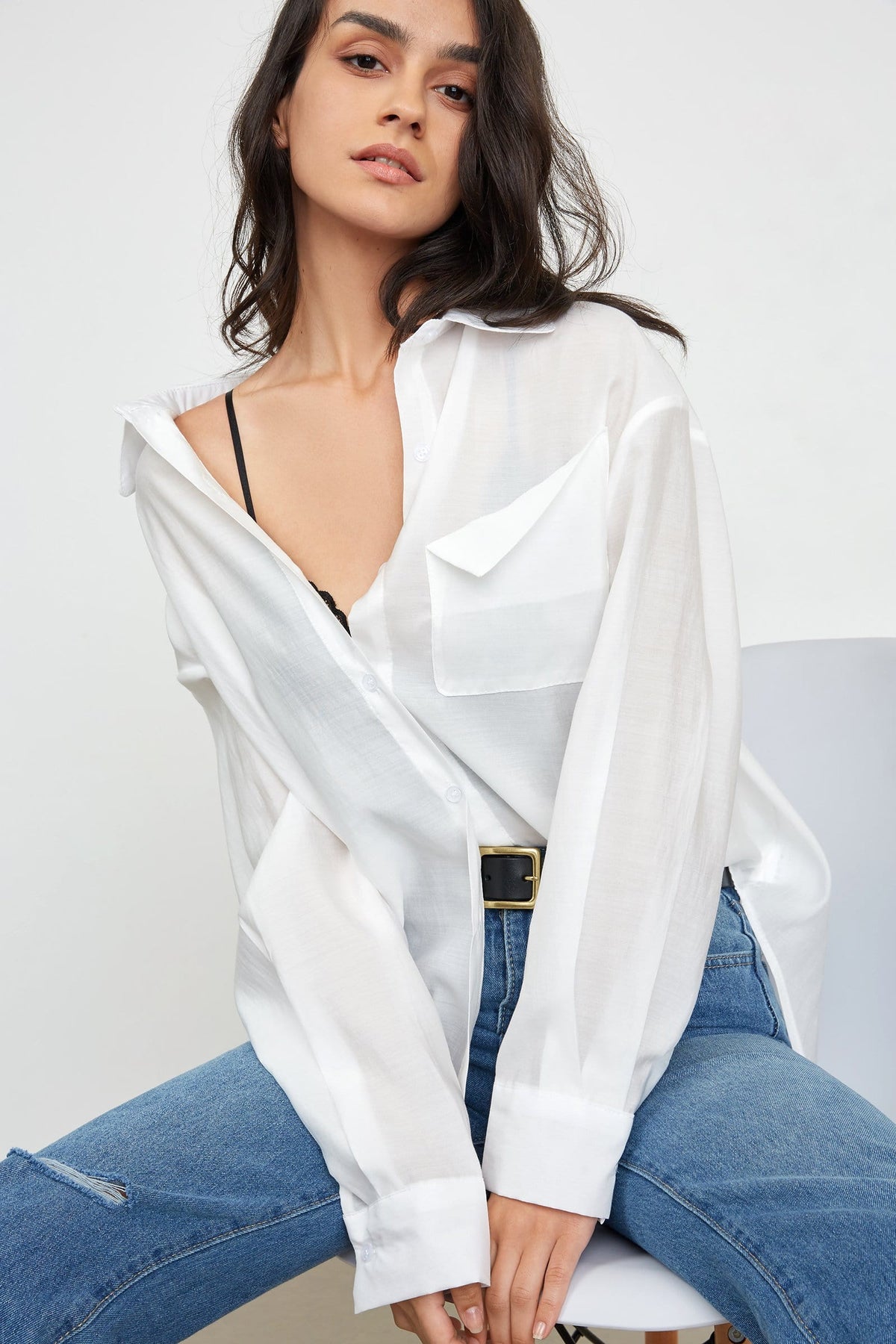 Hellen White Oversized Shirt