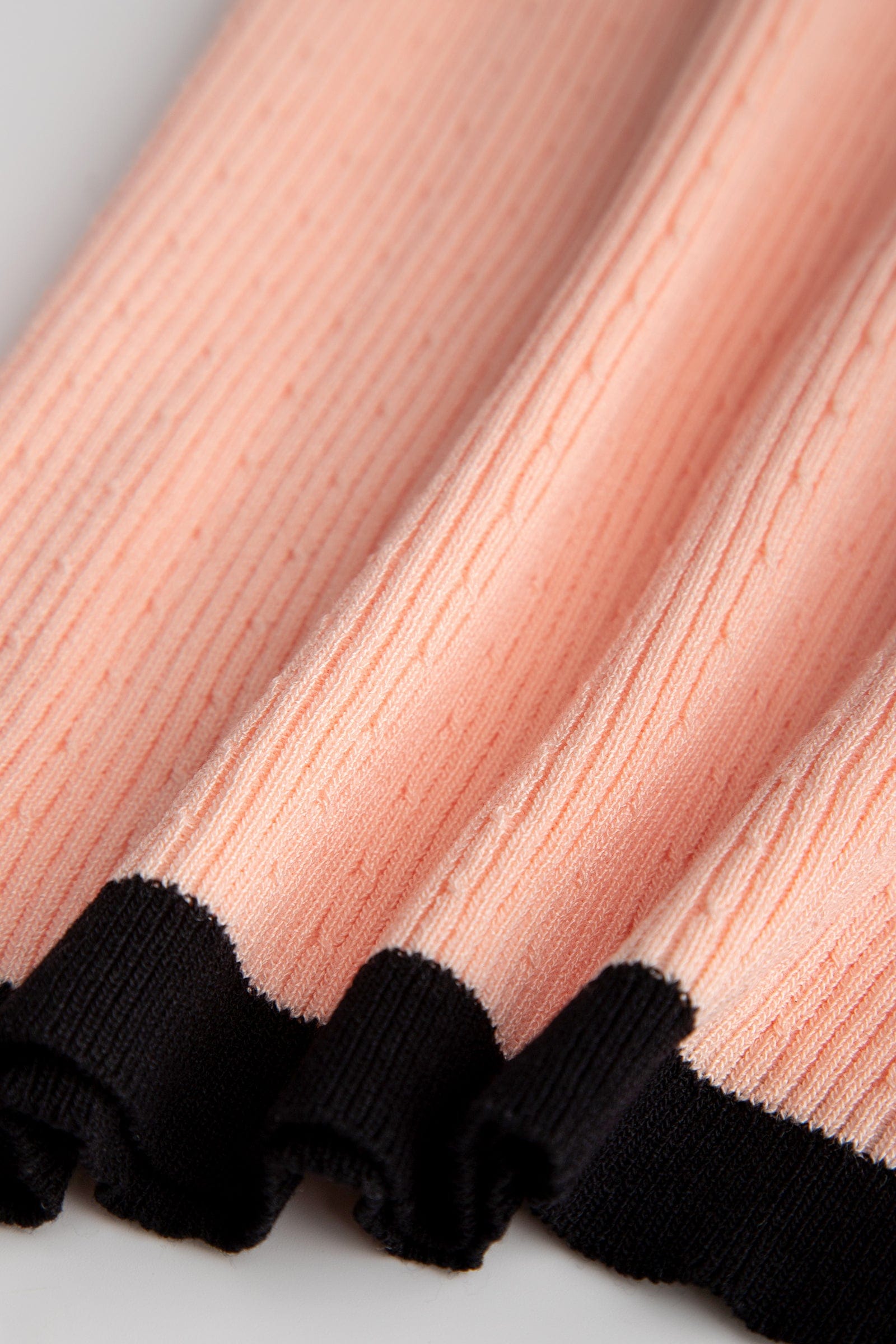 Pink Contrast Trim Bow Detail Rib-Knit Bodycon Mini Dress