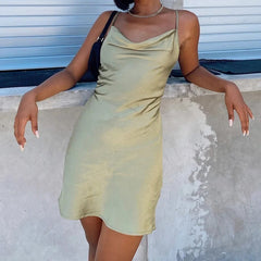 satin slip dress