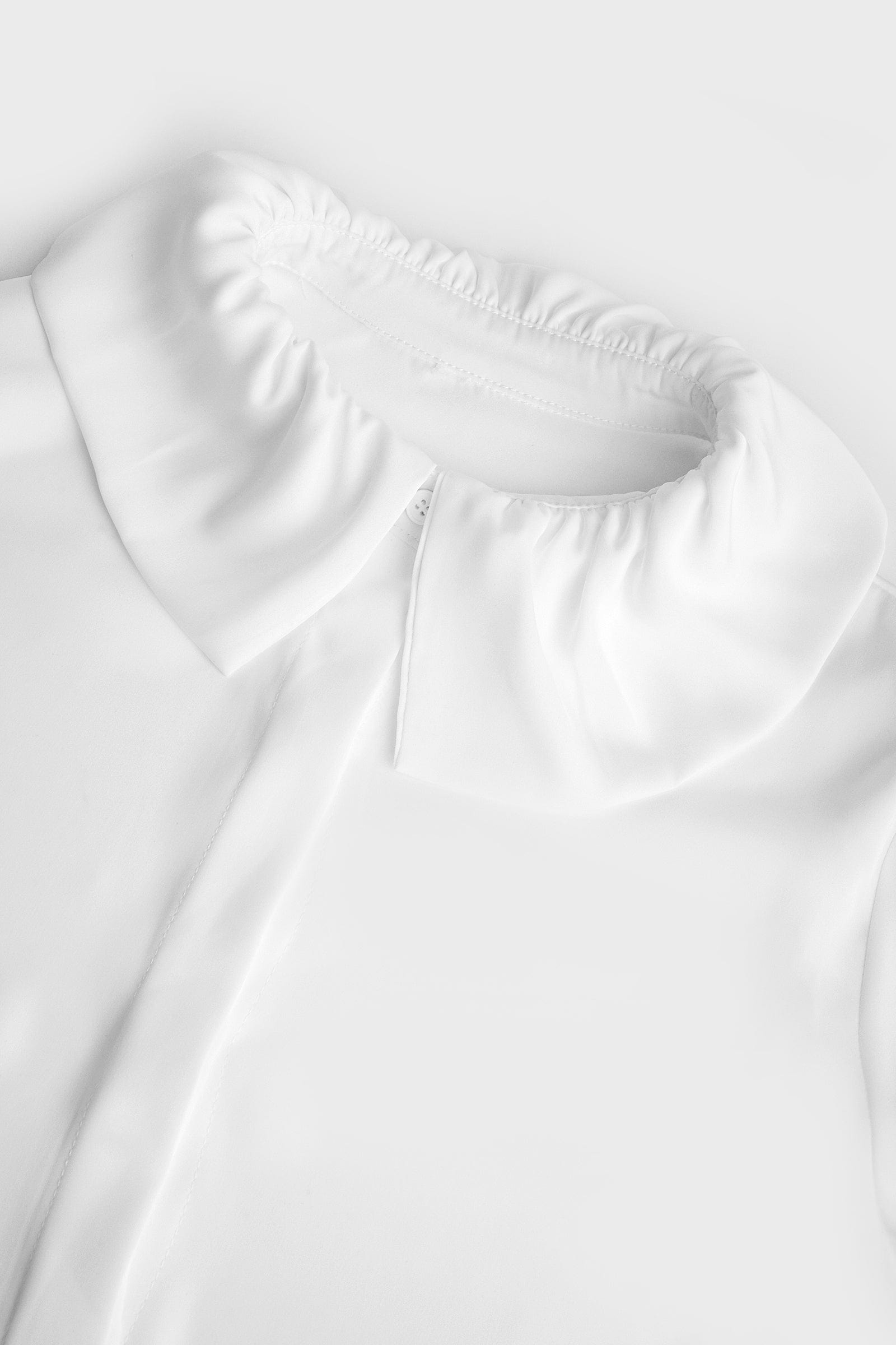 White Button-Front Long Sleeve Shirt