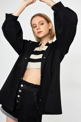 Ophilia Black Belt Trench Jacket