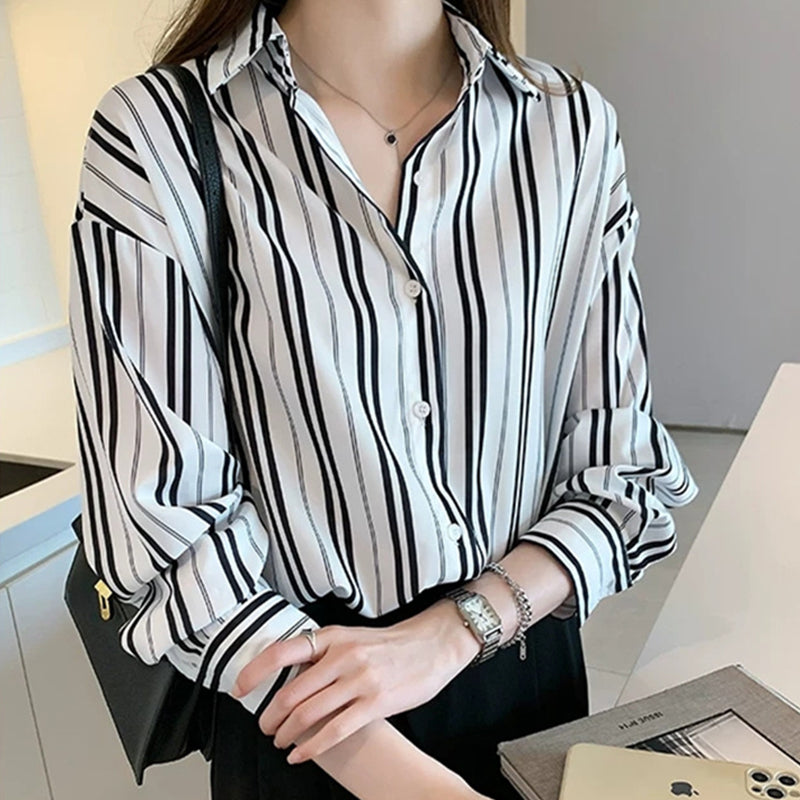 Royal White Striped Cuff Shirt