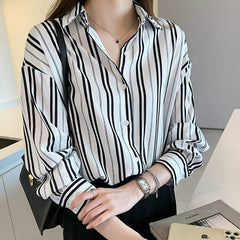 Royal White Striped Cuff Shirt