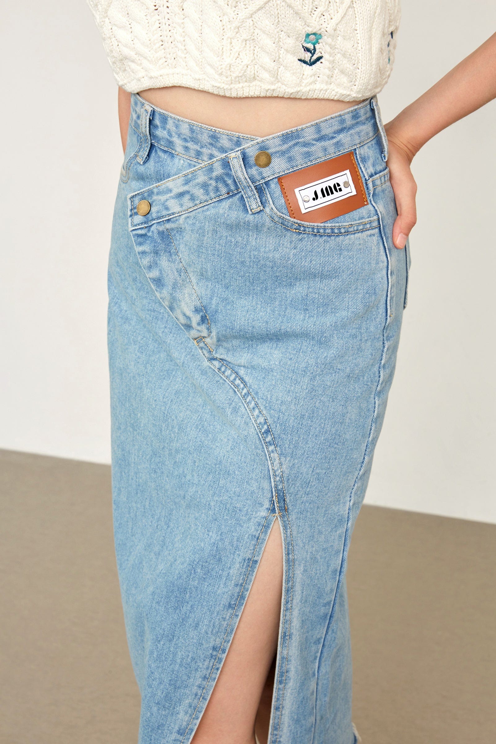 Samaria Light Sky Blue Asymmetrical Skirt