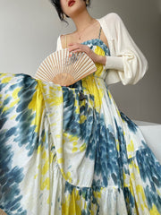 White Knit Shawl With Long Sleeves