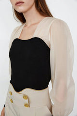 Emmalee Black Puff Sleeve Blouse