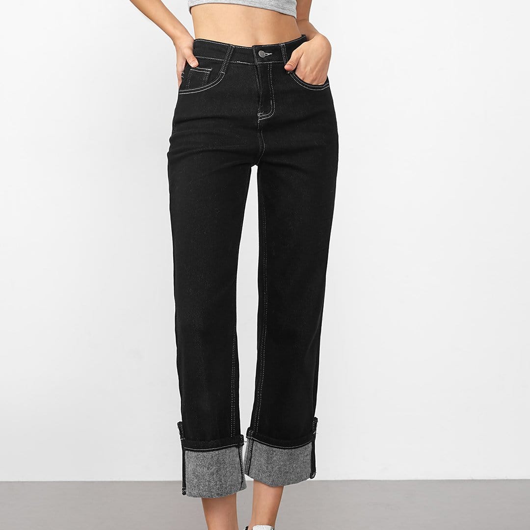 Nereida Black Straight Leg Jeans
