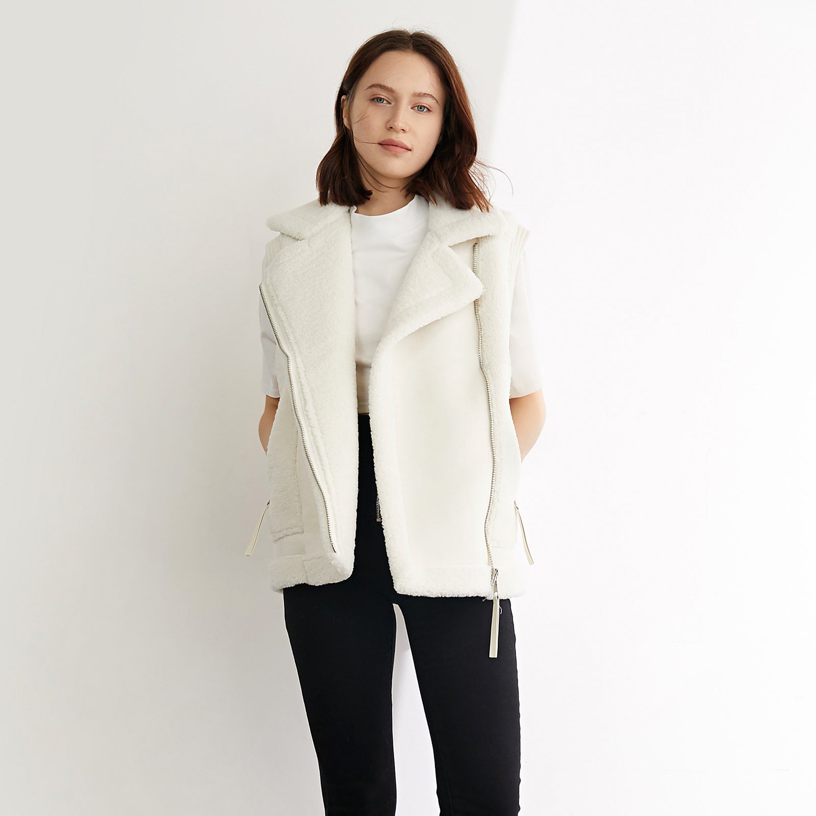 Evans Beige Teddy Vest