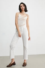 Courtney Beige Cowl Neck Tank Top