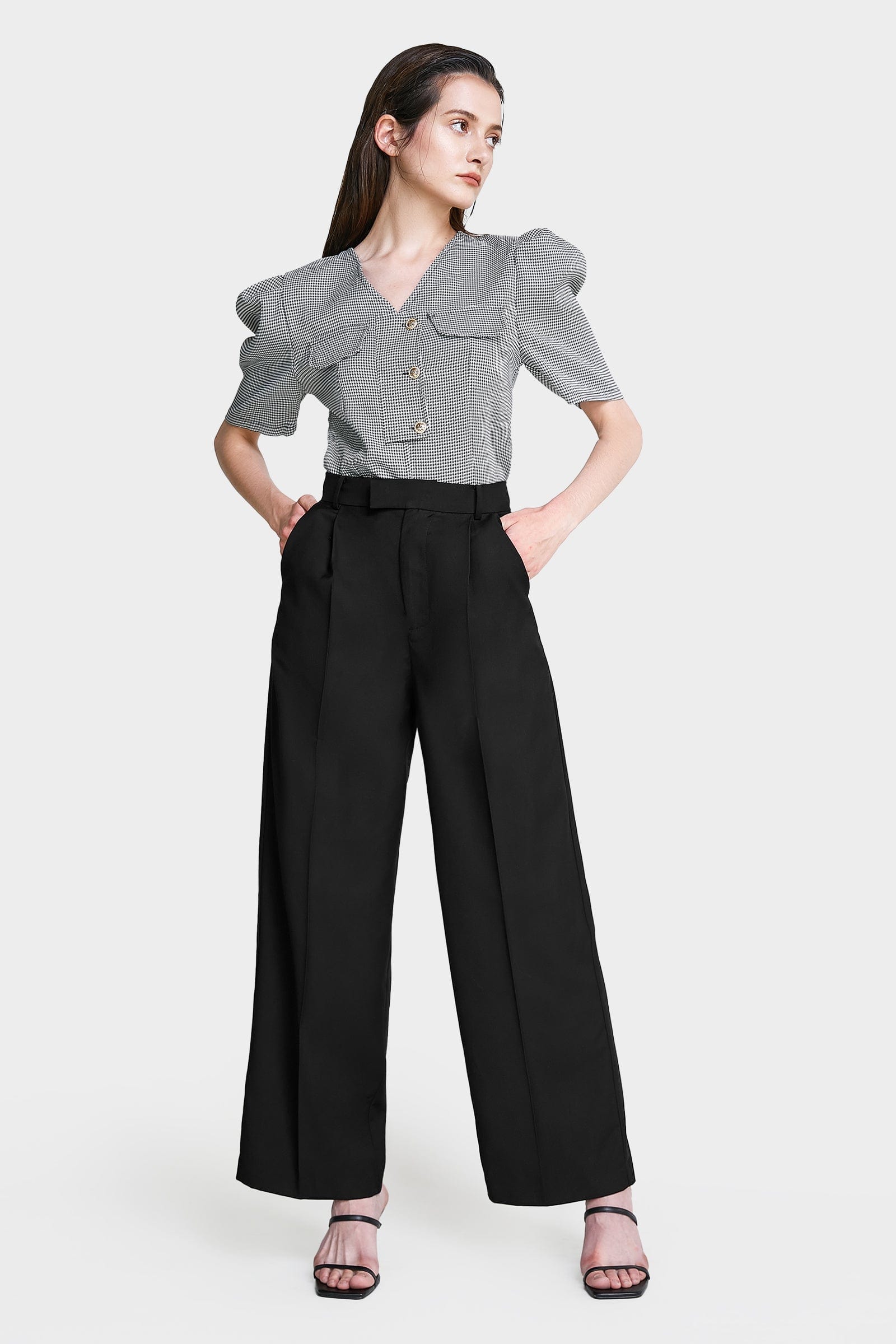 Business Essential Black Wide Slacks