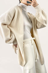 Ivory Open Front Relaxed Fit Cardigan
