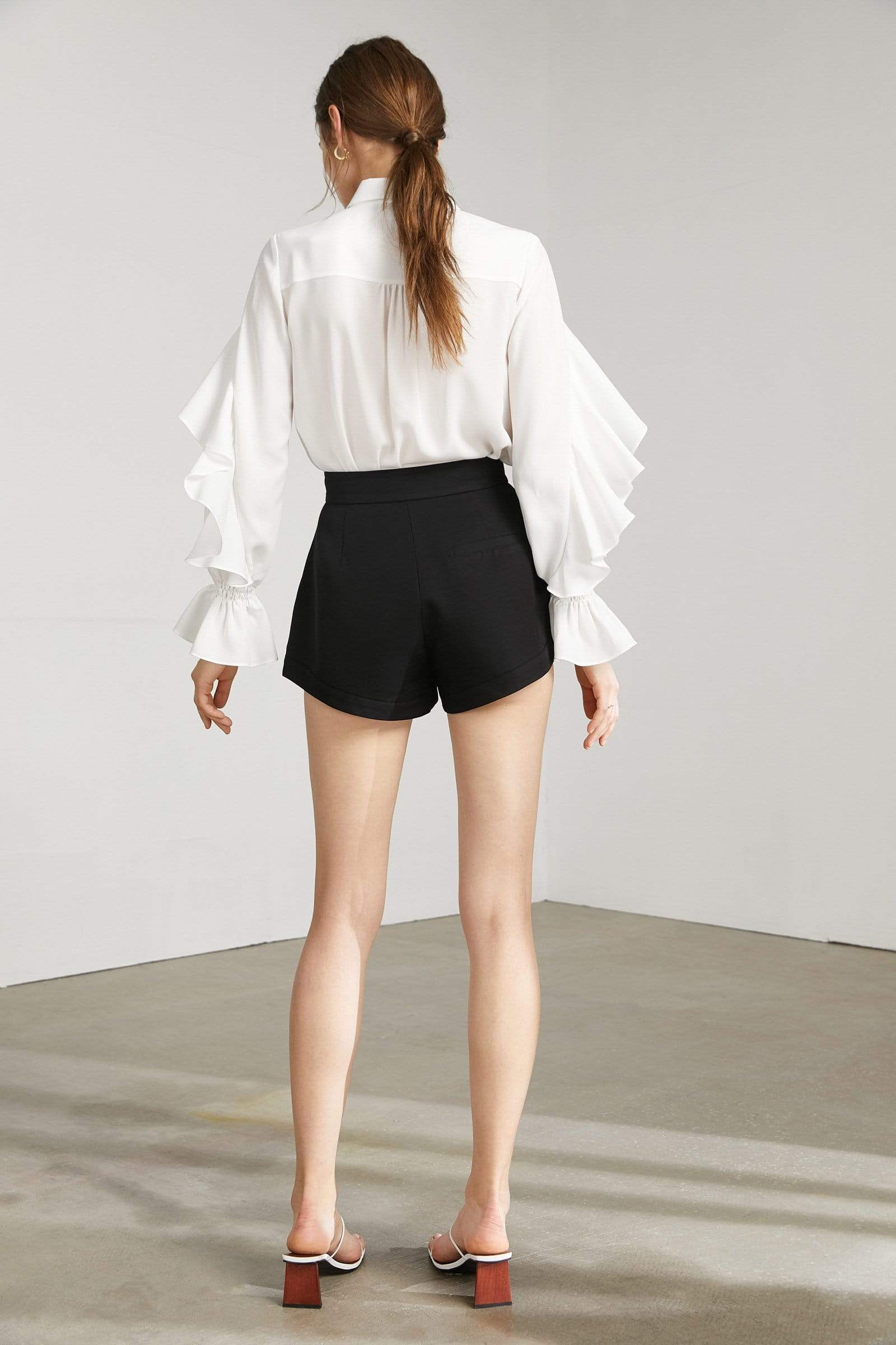 Oleander White Ruffled Blouse