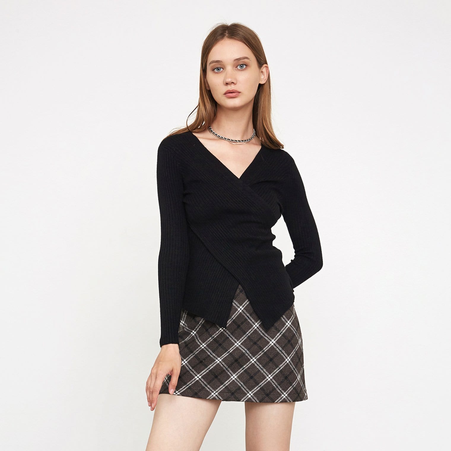 Myrline Black V-Neck Sweater