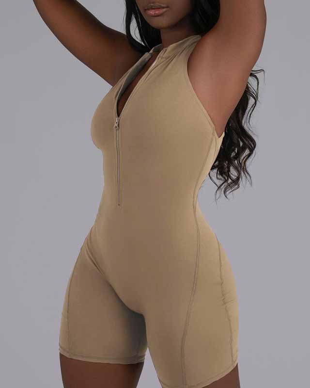 Women's Bodycon One Piece Romper Sleeveless Tank Top Shorts Jumpsuit