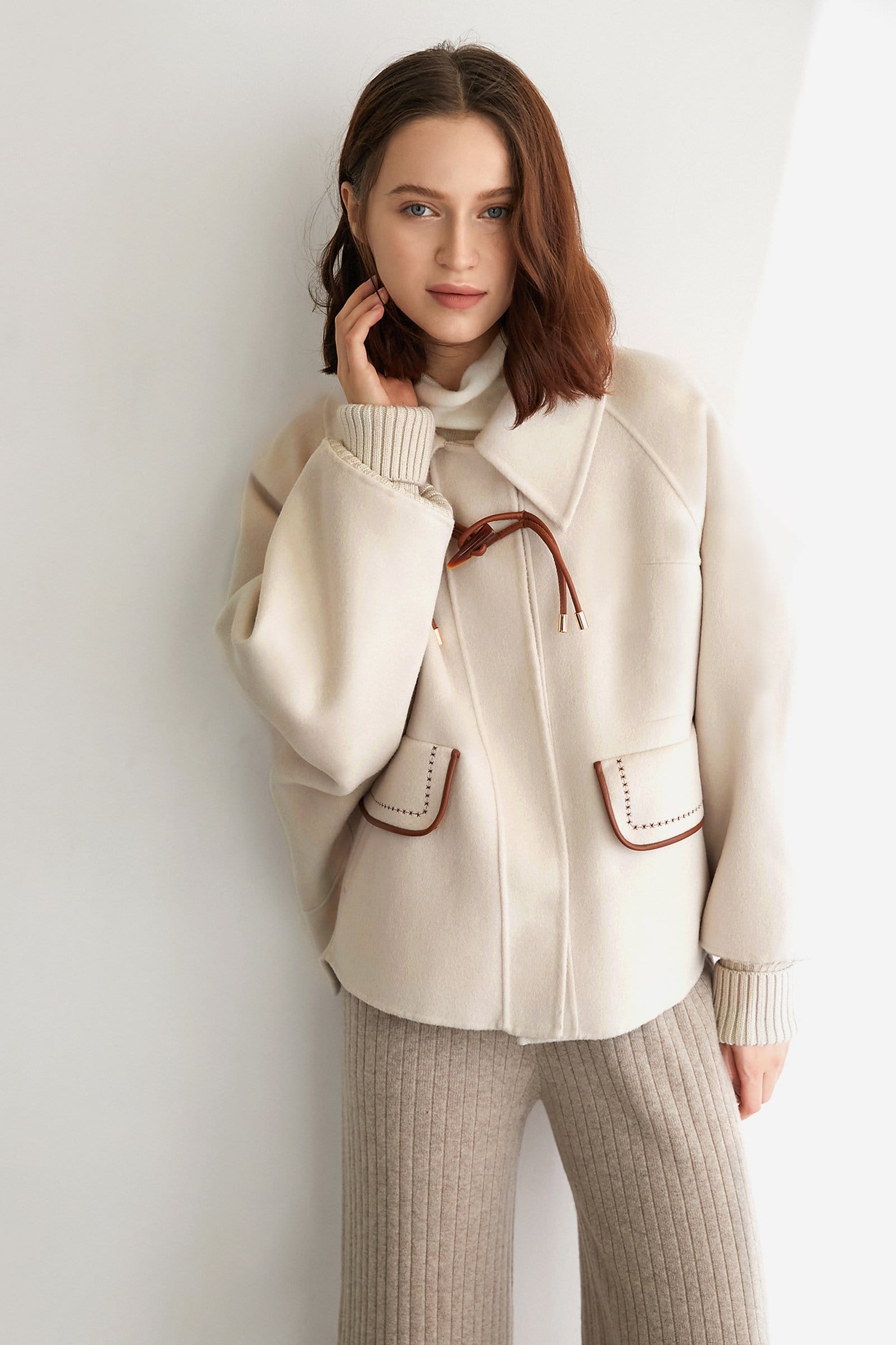 Fulvio Beige Premium Wool Single Breast Coat