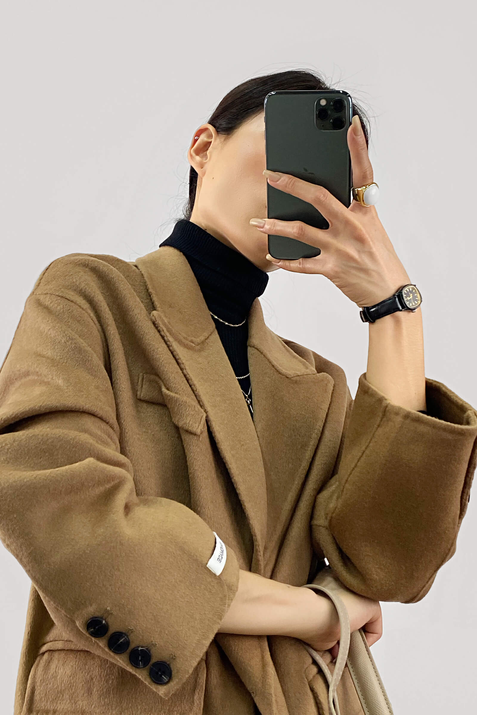 Peru Premium Wool Double-Breasted Longline Coat