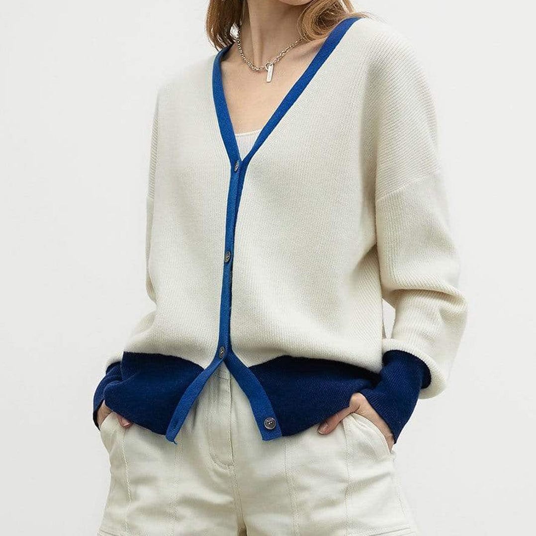 Dana Ivory Contrast Cardigan