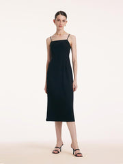 Back Twisted Spaghetti Strap Dress With Detachable Bra Pads