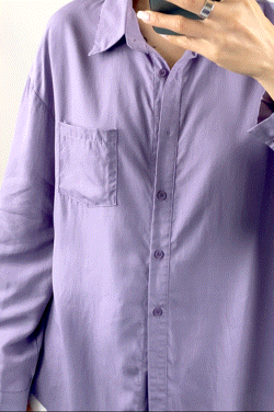 Slate Blue  Long Sleeve Button Front Shirt